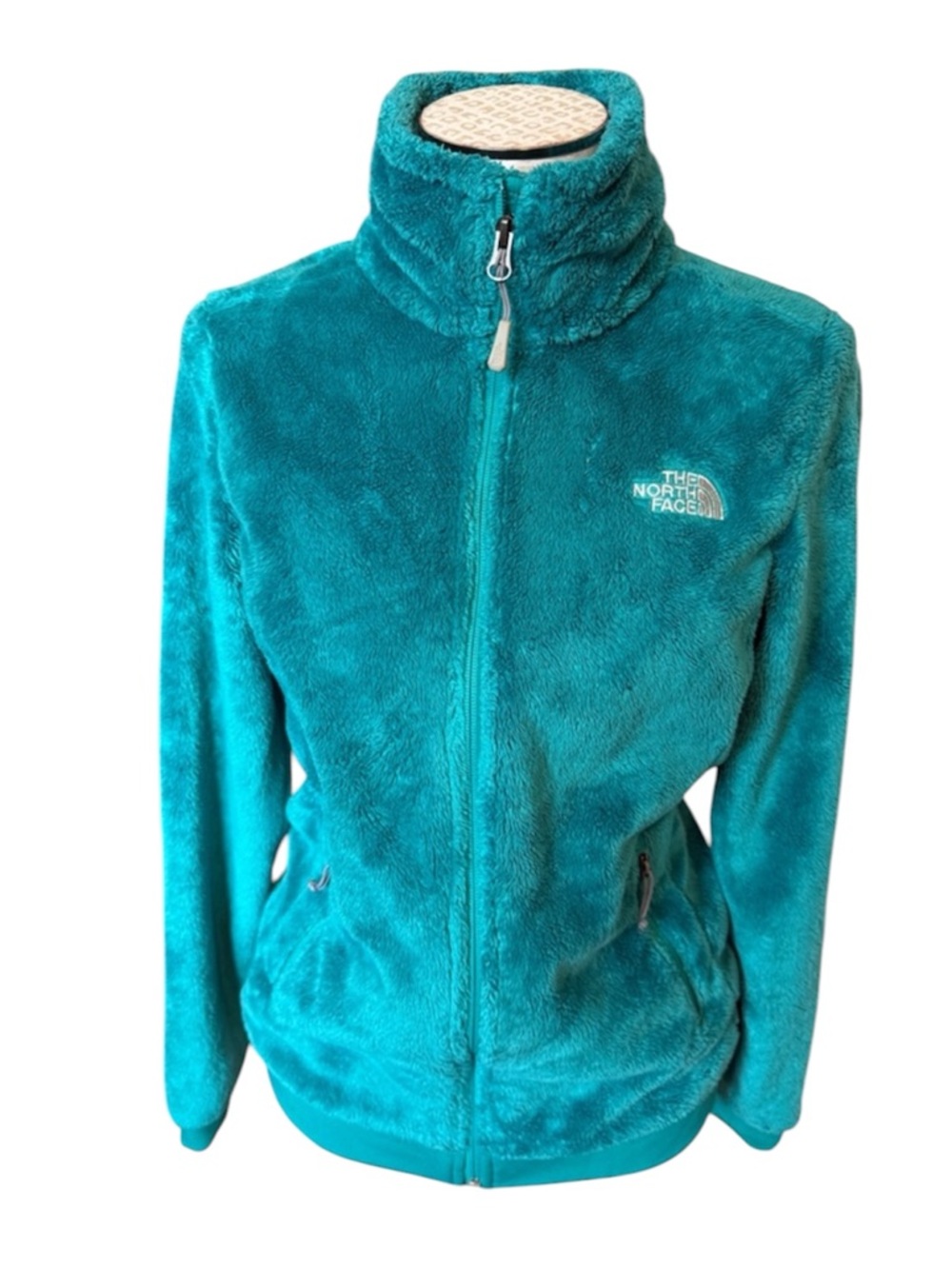 The North Face Osito Teal Green Full Zip Plush Fleece Jacket Small